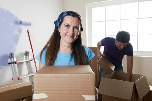 Customer reviewing storage service terms and booking details