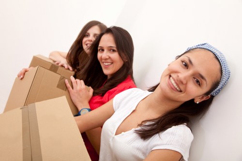 Packing boxes ready for flat removals in Oldcoulsdon