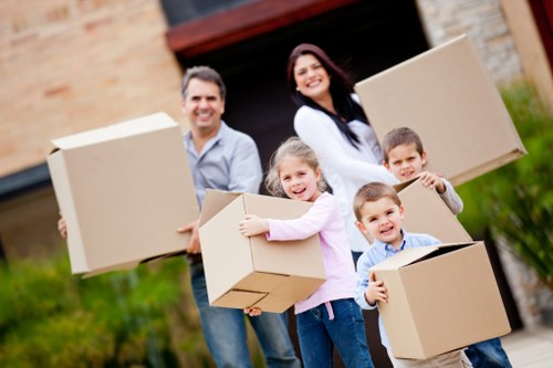 Boxes and household items representing storage solutions in Old Coulsdon